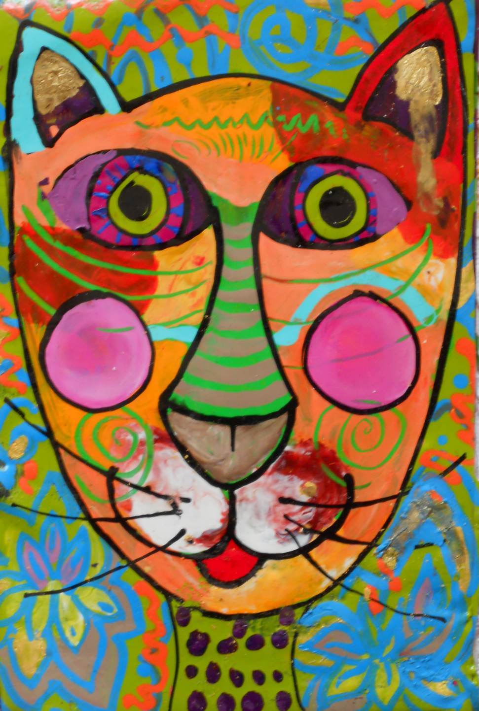 chats peinture acrylique